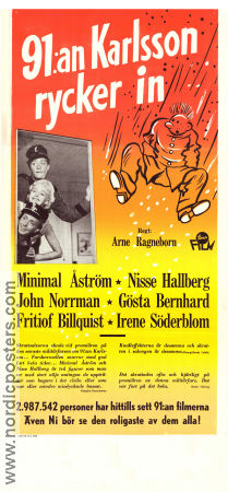 91:an Karlsson rycker in 1955 poster Minimal Åström Nils Hallberg John Norrman Arne Ragneborn Från serier