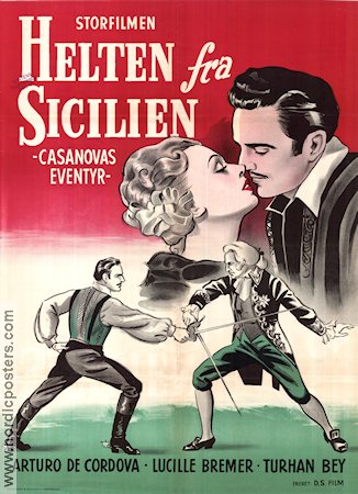 Adventures of Casanova 1948 movie poster Arturo de Cordova Lucille Bremer