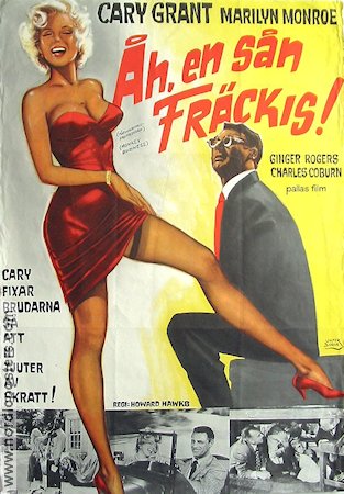 Monkey Business 1966 movie poster Marilyn Monroe Cary Grant Howard Hawks Poster artwork: Walter Bjorne
