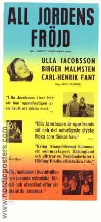 All jordens fröjd 1953 poster Ulla Jacobsson Rolf Husberg