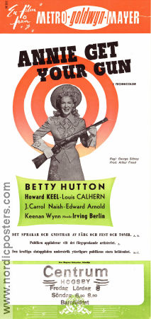 Annie Get Your Gun 1950 movie poster Betty Hutton Howard Keel George Sidney Music: Irving Berlin Musicals