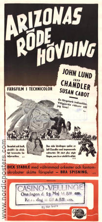 Arizonas röde hövding 1952 poster John Lund Jeff Chandler Susan Cabot George Sherman