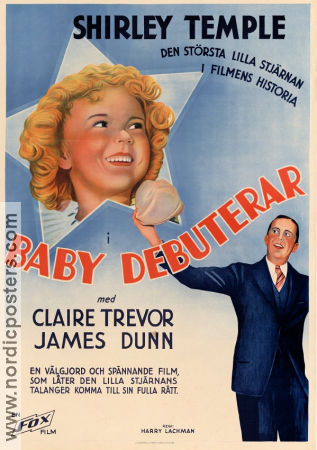 Baby debuterar 1934 poster Shirley Temple James Dunn Harry Lachman
