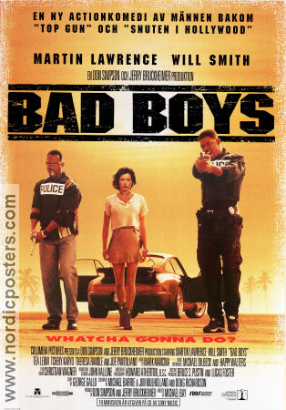 Bad Boys 1995 movie poster Will Smith Martin Lawrence Lisa Boyle Michael Bay Police and thieves