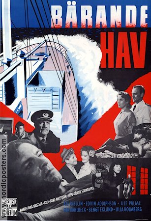 Bärande hav 1951 movie poster Alf Kjellin Ulf Palme Eva Dahlbeck Arne Mattsson