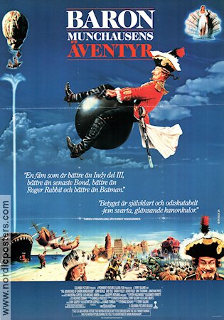 The Adventures of Baron Munchhausen 1989 poster Uma Thurman Terry Gilliam