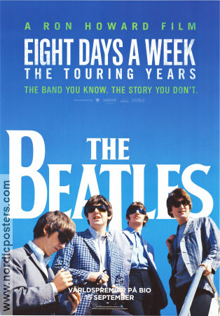 Beatles: Eight Days a Week The Touring Years 2016 movie poster Beatles John Lennon Ron Howard Rock and pop Documentaries