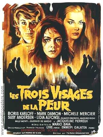 Les trois visages de la peur 1963 movie poster Boris Karloff Michele Mercier Mario Bava