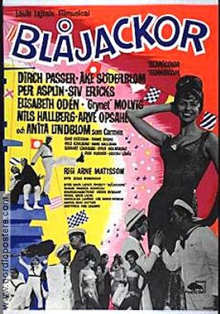 Blåjackor 1964 movie poster Anita Lindblom Dirch Passer Arne Mattsson