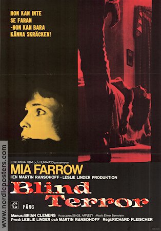 Blind terror 1971 poster Mia Farrow Richard Fleischer