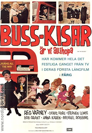 Buss-kisar 1972 poster Reg Varney Från TV