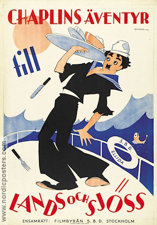 Chaplins äventyr till lands och sjöss 1930 movie poster Charlie Chaplin Ships and navy