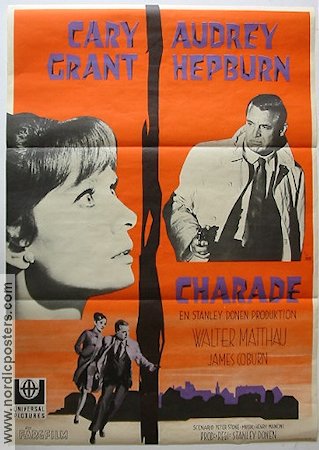Charade 1963 movie poster Audrey Hepburn Cary Grant Walter Matthau James Coburn Stanley Donen