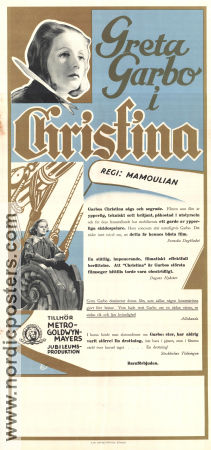 Queen Christina 1933 movie poster Greta Garbo John Gilbert Rouben Mamoulian