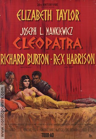 Cleopatra 1963 movie poster Richard Burton Elizabeth Taylor Rex Harrison Joseph L Mankiewicz Sword and sandal
