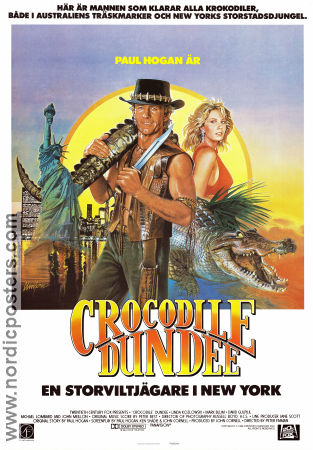 Crocodile Dundee 1986 movie poster Paul Hogan Linda Kozlowski John Meillon Peter Faiman Country: Australia