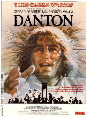 Danton 1983 movie poster Gerard Depardieu Wojciech Pszoniak Anne Alvaro Andrzej Wajda