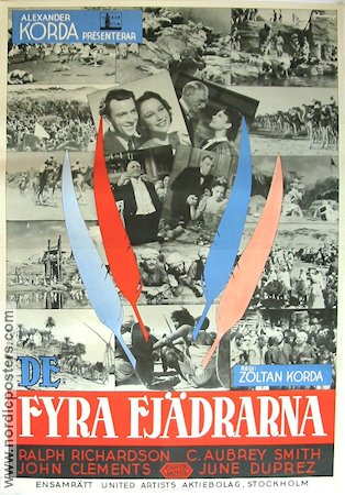 The Four Feathers 1939 movie poster Ralph Richardson Zoltan Korda