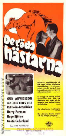 De röda hästarna 1954 movie poster Gun Arvidsson Jan-Erik Lindqvist Allan Bohlin Ivar Johansson Horses