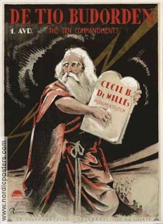 The Ten Commandments 1923 movie poster Theodore Roberts Cecil B DeMille