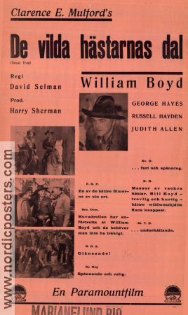 Texas Trail 1937 movie poster William Boyd George Gabby Hayes