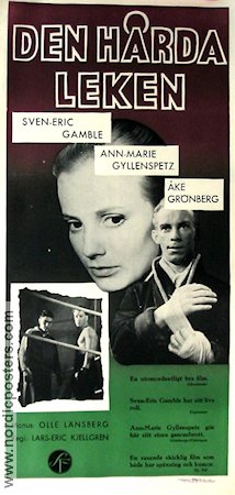 Den hårda leken 1956 movie poster Sven-Eric Gamble Ann-Marie Gyllenspetz Boxing