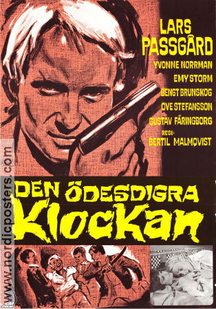 Den ödesdigra klockan 1966 movie poster Lars Passgård Yvonne Norrman Bertil Malmqvist Guns weapons
