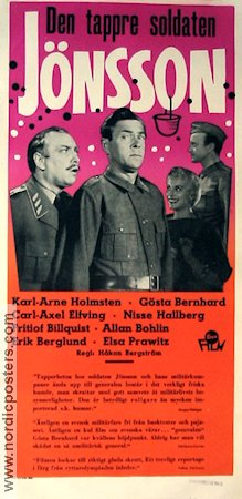 Den tappre soldaten Jönsson 1956 movie poster Karl-Arne Holmsten Nils Hallberg Gösta Bernhard