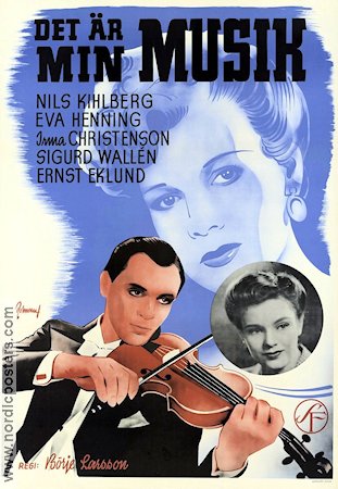 Det är min musik 1942 movie poster Nils Kihlberg Eva Henning