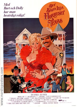 Det bästa lilla horhuset i Texas 1982 poster Dolly Parton Burt Reynolds Colin Higgins Musikaler Poliser
