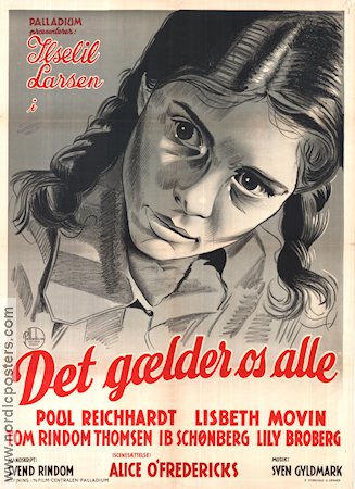 Det gaelder os alle 1949 movie poster Ilselil Larsen Denmark
