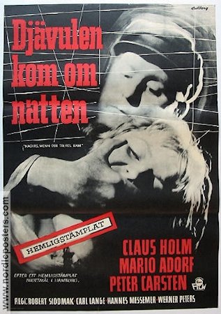 Djävulen kommer om natten 1958 movie poster Klaus Holm