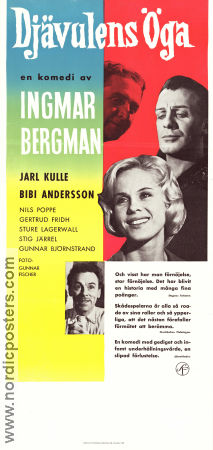 Djävulens öga 1960 poster Jarl Kulle Bibi Andersson Stig Järrel Nils Poppe Sture Lagerwall Gunnar Björnstrand Ingmar Bergman