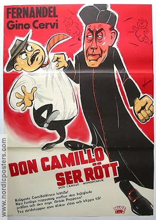 Don Camillo ser rött 1962 movie poster Fernandel Politics