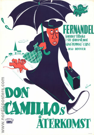 Le retour de Don Camillo 1953 poster Fernandel Julien Duvivier