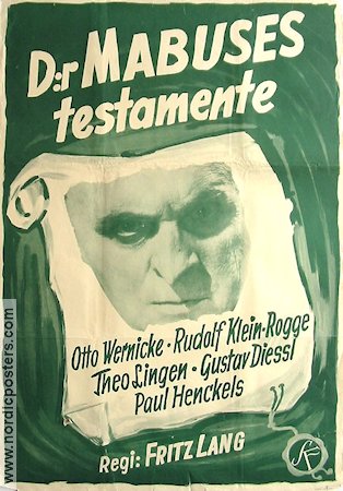 Das Testament des Dr Mabuse 1933 movie poster Otto Wernicke Fritz Lang