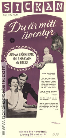 Du är mitt äventyr 1958 movie poster Sickan Carlsson Gunnar Björnstrand Stig Olin Telephones Kids