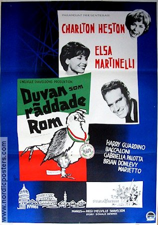 The Pigeon that Took Rome 1962 movie poster Charlton Heston Elsa Martinelli
