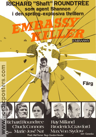 Embassy 1972 movie poster Richard Roundtree Chuck Connors Max von Sydow Gordon Hessler