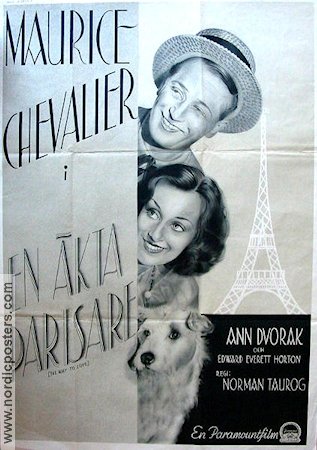The Way to Love 1934 movie poster Maurice Chevalier Ann Dvorak