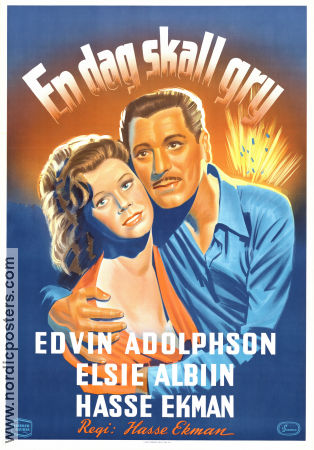 En dag skall gry 1944 movie poster Edvin Adolphson Elsie Albiin Hasse Ekman