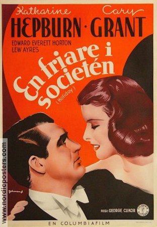 Holiday 1938 movie poster Katharine Hepburn Cary Grant