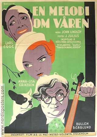 En melodi om våren 1933 movie poster Lars Egge Annalisa Ericson Bullen Berglund Instruments Eric Rohman art