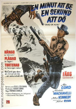 Dead or Alive 1968 movie poster Alex Cord Guns weapons