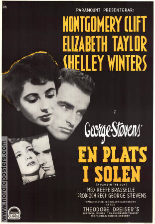 A Place in the Sun 1952 poster Elizabeth Taylor George Stevens