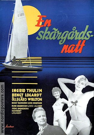 En skärgårdsnatt 1953 movie poster Ingrid Thulin Öllegård Wellton Lissi Alandh Bengt Logardt Skärgård