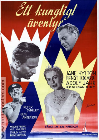 Ett kungligt äventyr 1956 movie poster Jean Anderson Jane Hylton Bengt Logardt Adolf Jahr Dan Birt