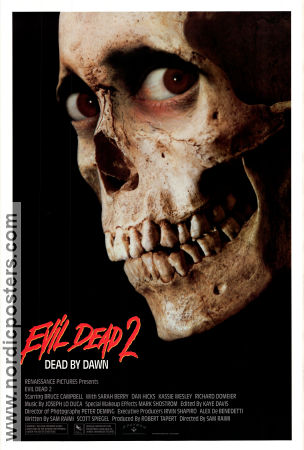 Evil Dead 2 1987 movie poster Bruce Campbell Sarah Berry Dan Hicks Sam Raimi