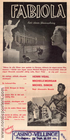 Fabiola 1949 movie poster Michele Morgan Henri Vidal Alessandro Blasetti