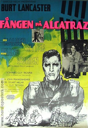 Fången på Alcatraz 1962 poster Burt Lancaster Karl Malden Fåglar